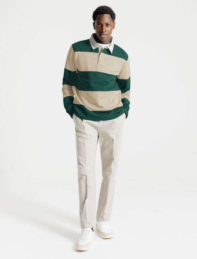 Gestreepte sweater met polokraag