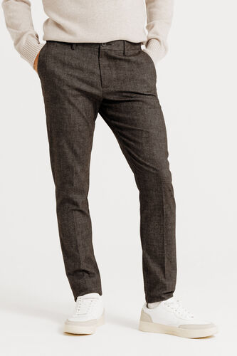 Pantalon chino slim effet flanelle