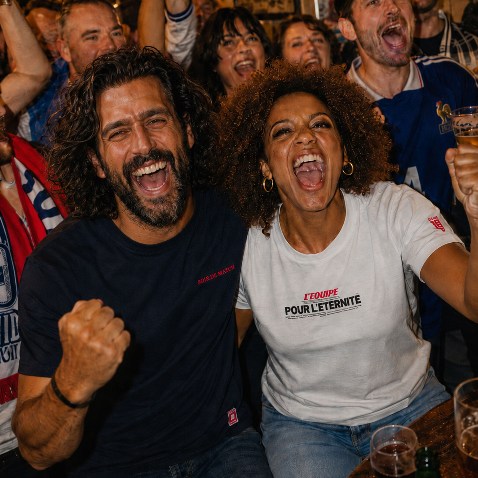 Tee shirt imprim&eacute; devant licence L'&Eacute;quipe
