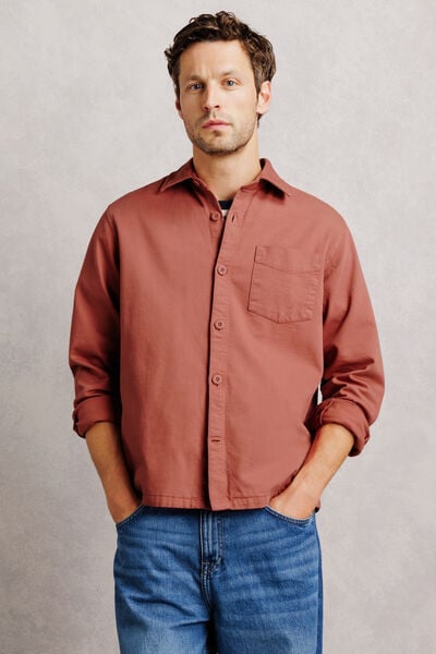 Surchemise regular col fran&ccedil;ais 100% coton