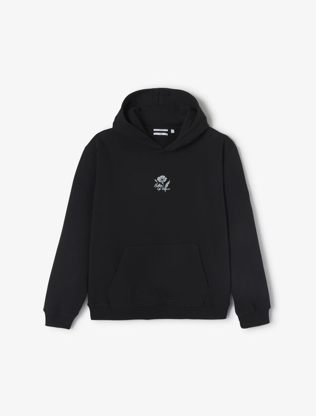 Sweat &agrave; capuche imprim&eacute; fleurs