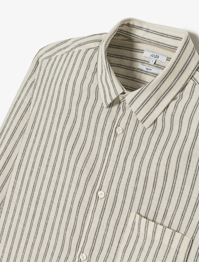 Chemise en coton lin rayée