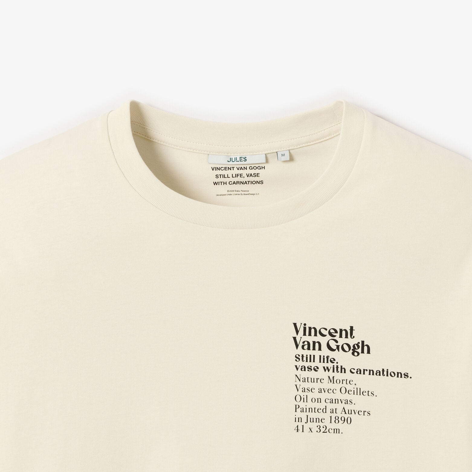 T-shirt met print voor en achter, licentie Van Gog