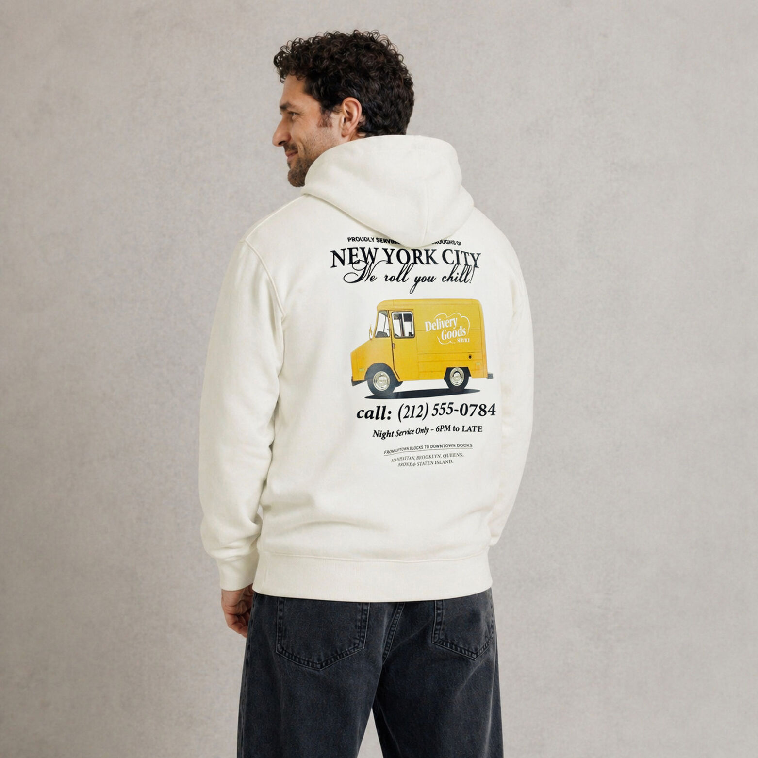 Sweat &agrave; capuche imprim&eacute; devant dos