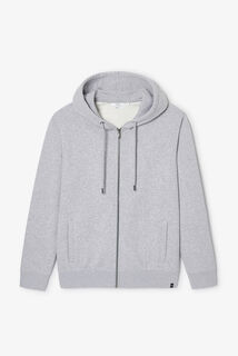 Sweat à capuche zippé uni