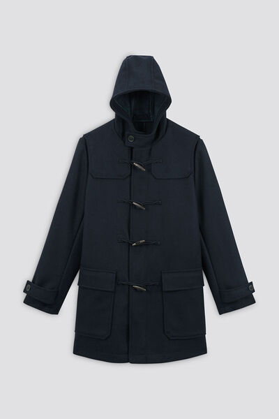 Lange mantel, duffelcoat-stijl