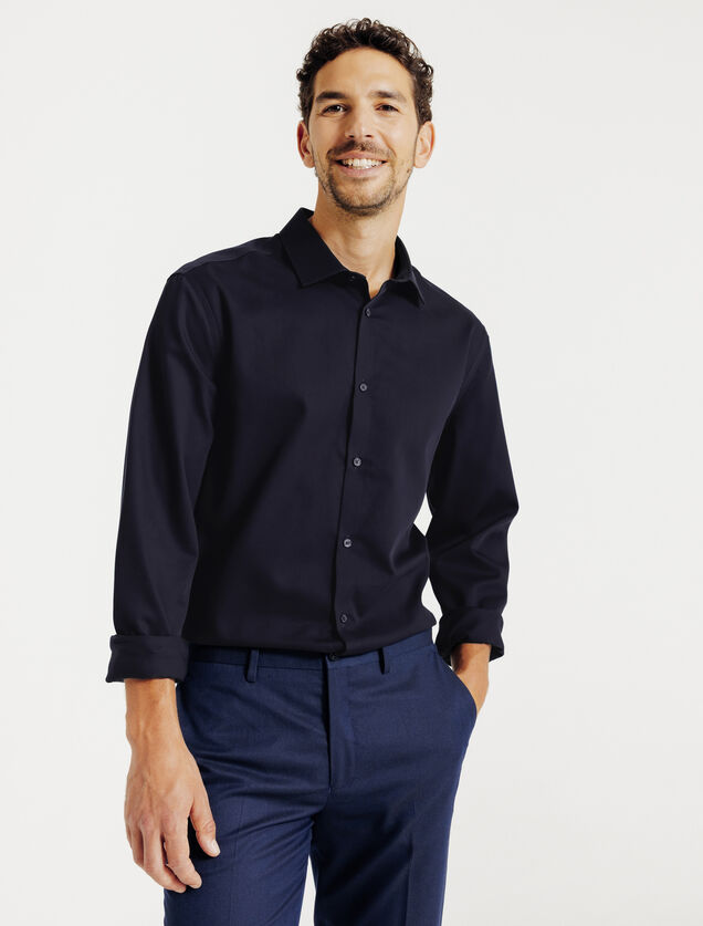 Chemise sans repassage en coton