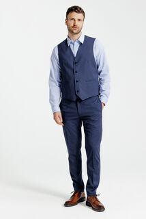 Slim fit kostuumgilet met pied-de-puce-motief