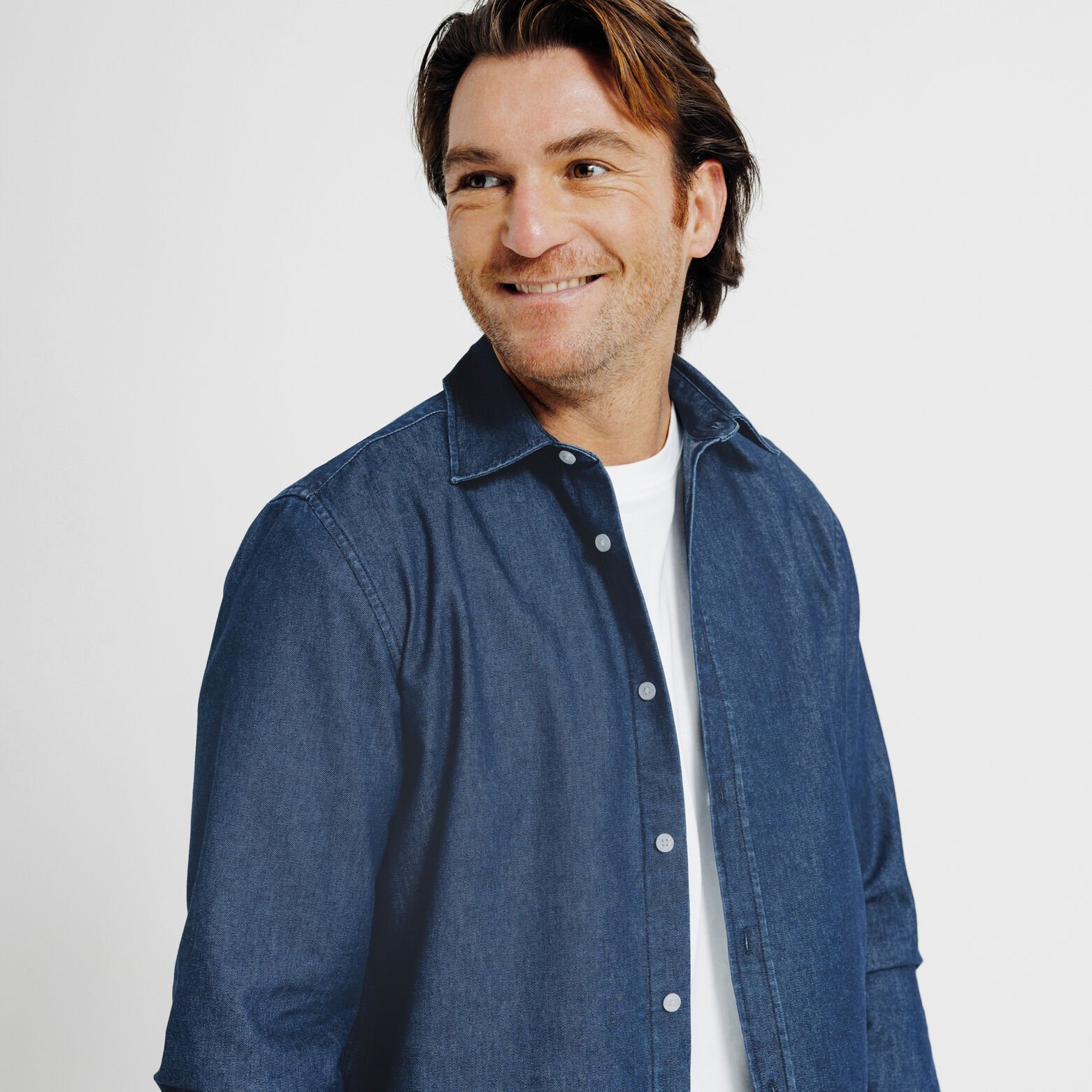 Regular fit denim hemd