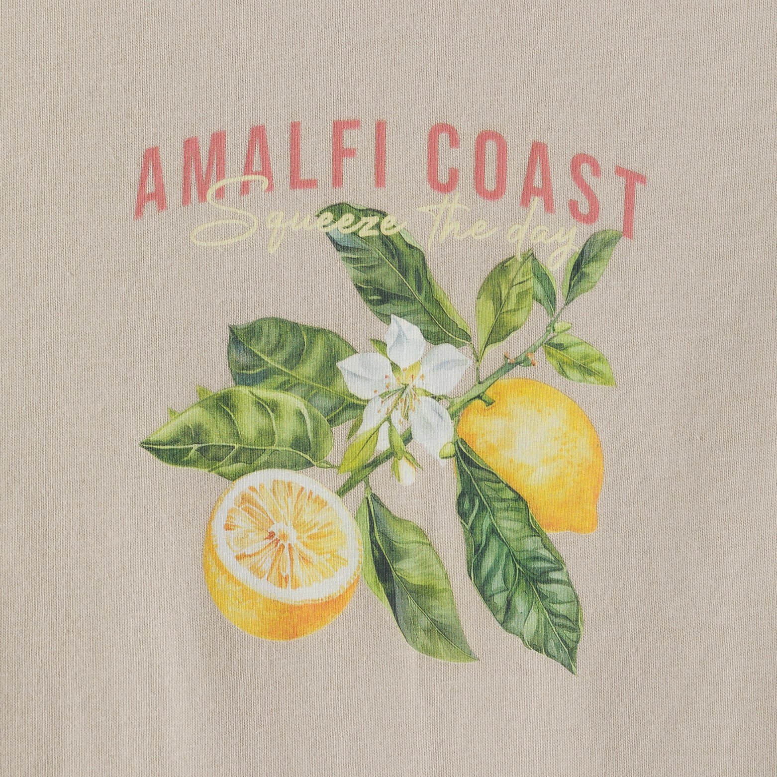 T-shirt met citroenprint voor-en achteraan