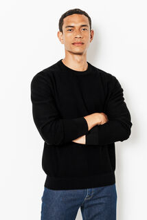 Pull col rond jeux de points fantaisie