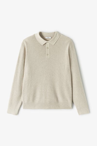 Polo en maille col boutonn&eacute; fantaisie