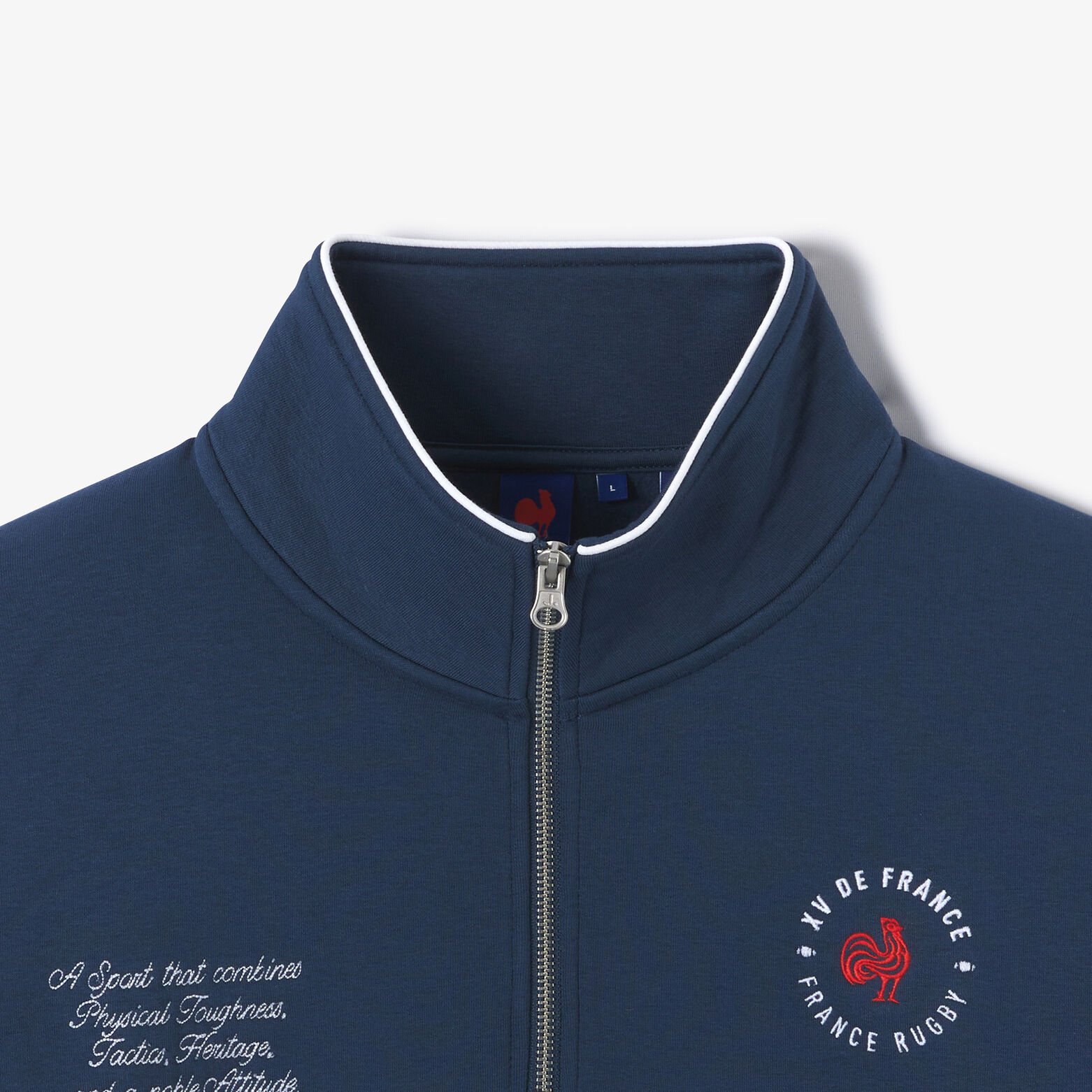 Sweat col montant zipp&eacute; licence France Rugby