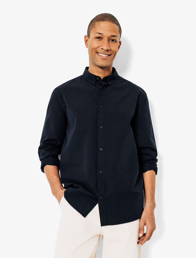 Chemise en coton col boutonné