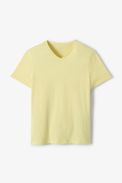 Basic T-shirt met V-hals in biokatoen