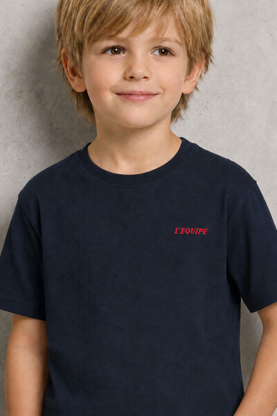Tee shirt enfant imprim&eacute; dos licence L'&Eacute;quipe