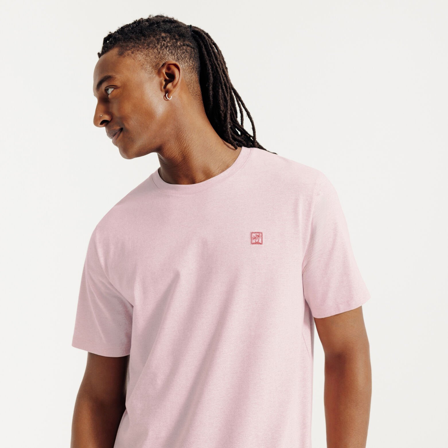 Tee shirt effet microray&eacute; broderie poitrine