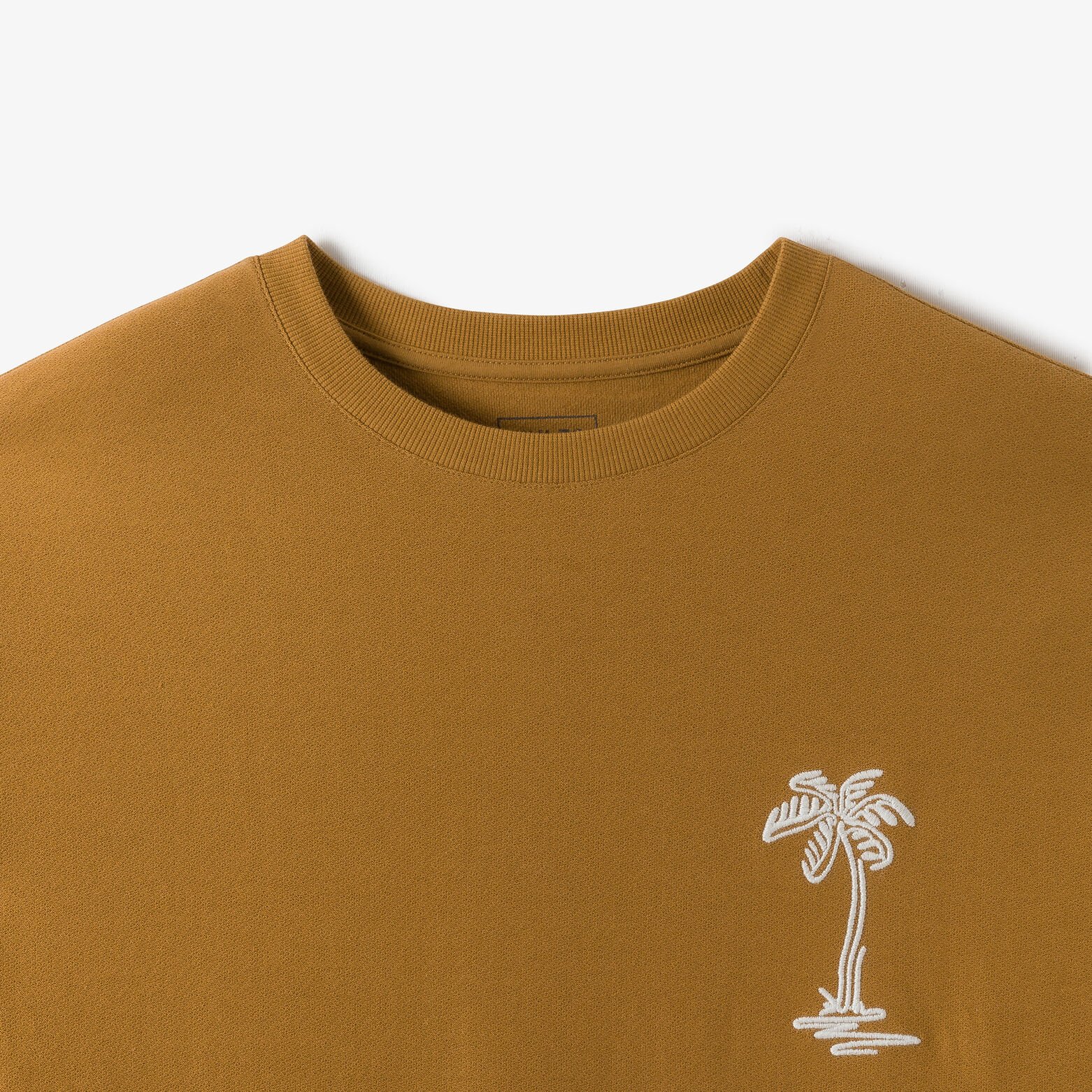 T-shirt in fantasiestof, borduursel voor- en achte