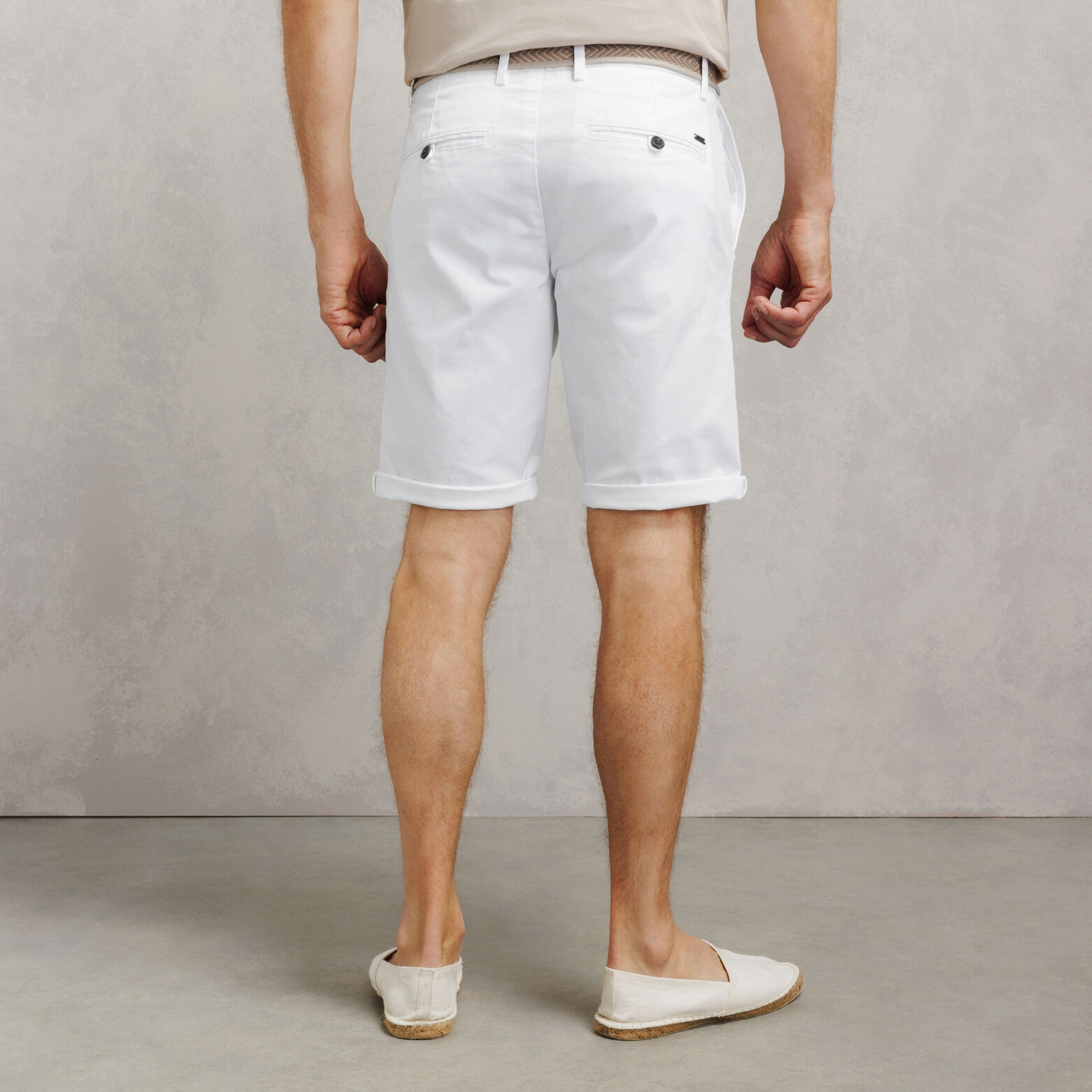 Bermuda chino slim &agrave; ceinture uni