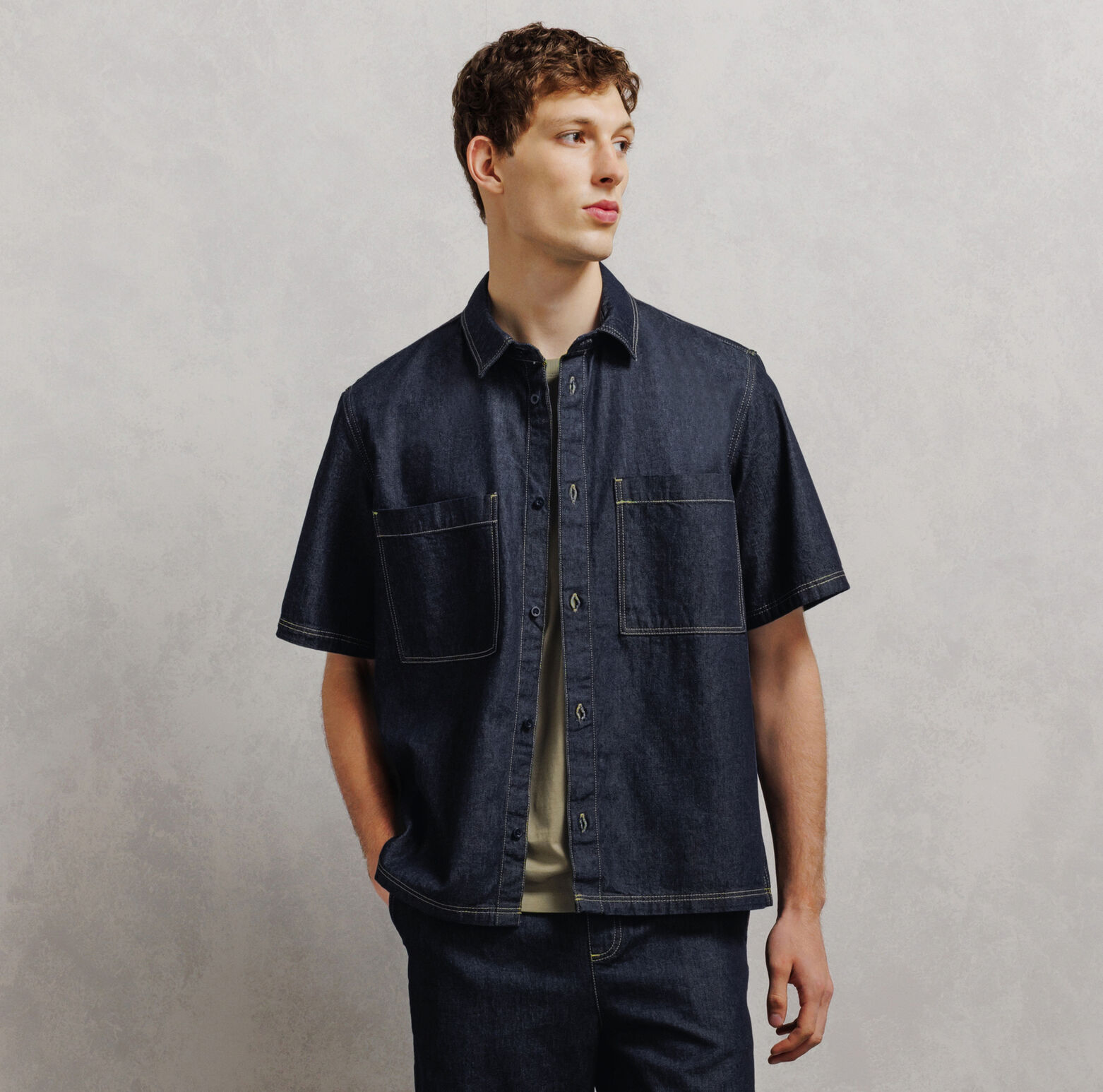 Jeanshemd met korte mouwen