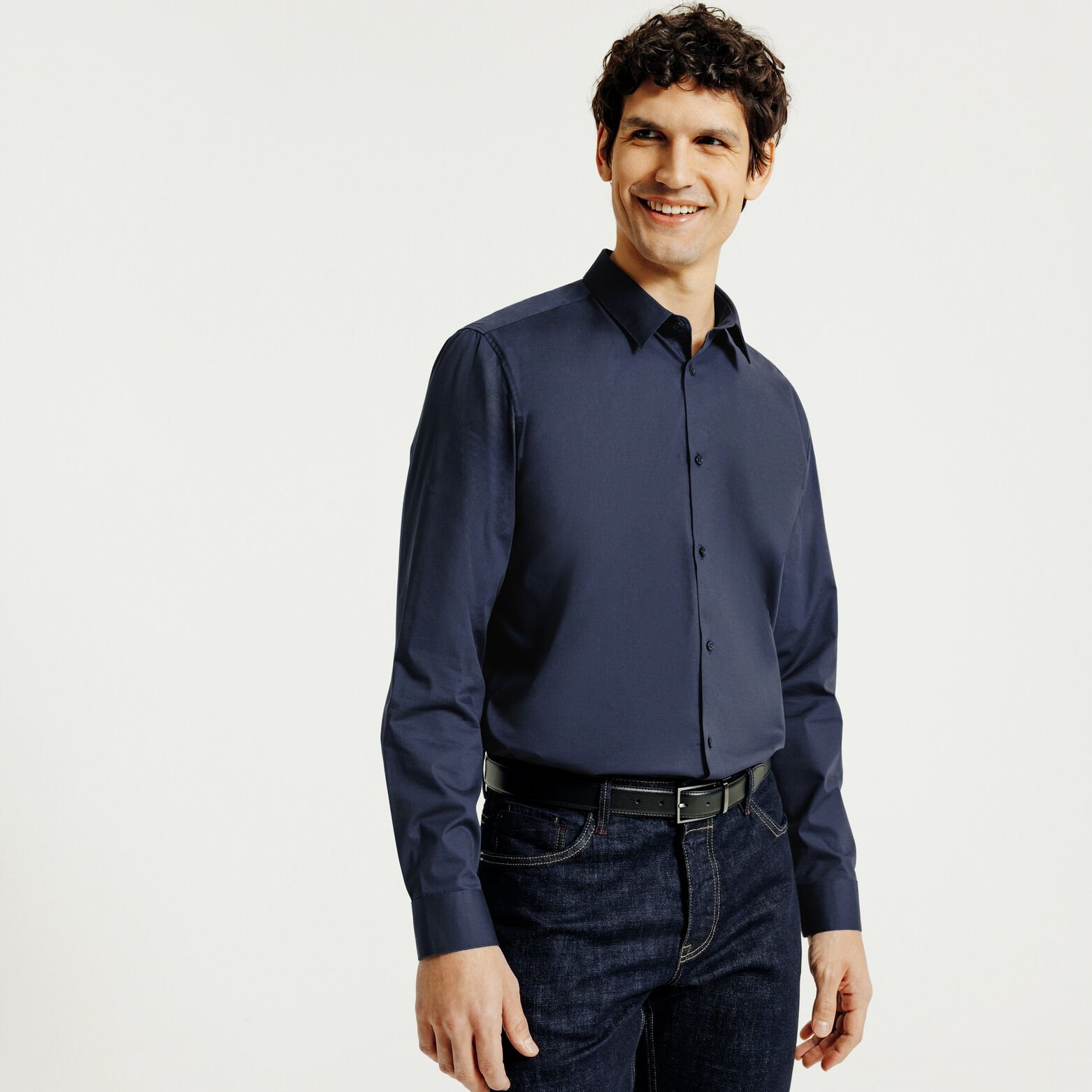 Regular fit effen hemd