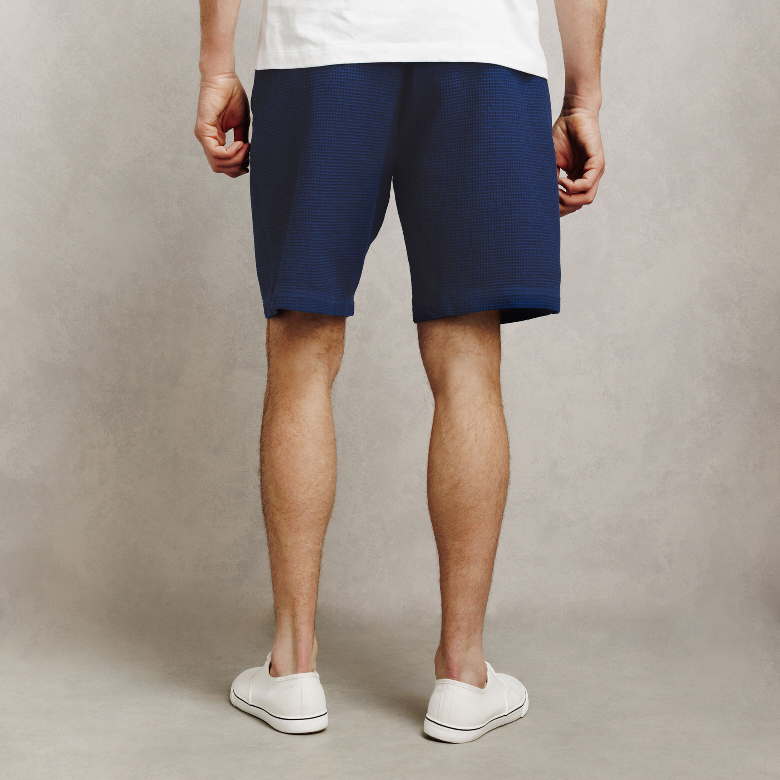 Bermuda in wafelstof met elastische tailleband