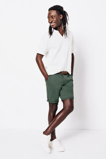 Bermuda chino uni avec ceinture