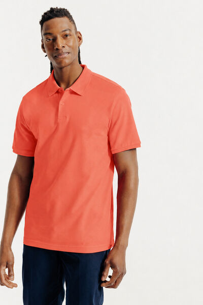 Polo manches courtes piqu&eacute; uni