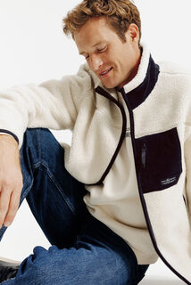 Veste zipp&eacute;e en sherpa contrast&eacute;e