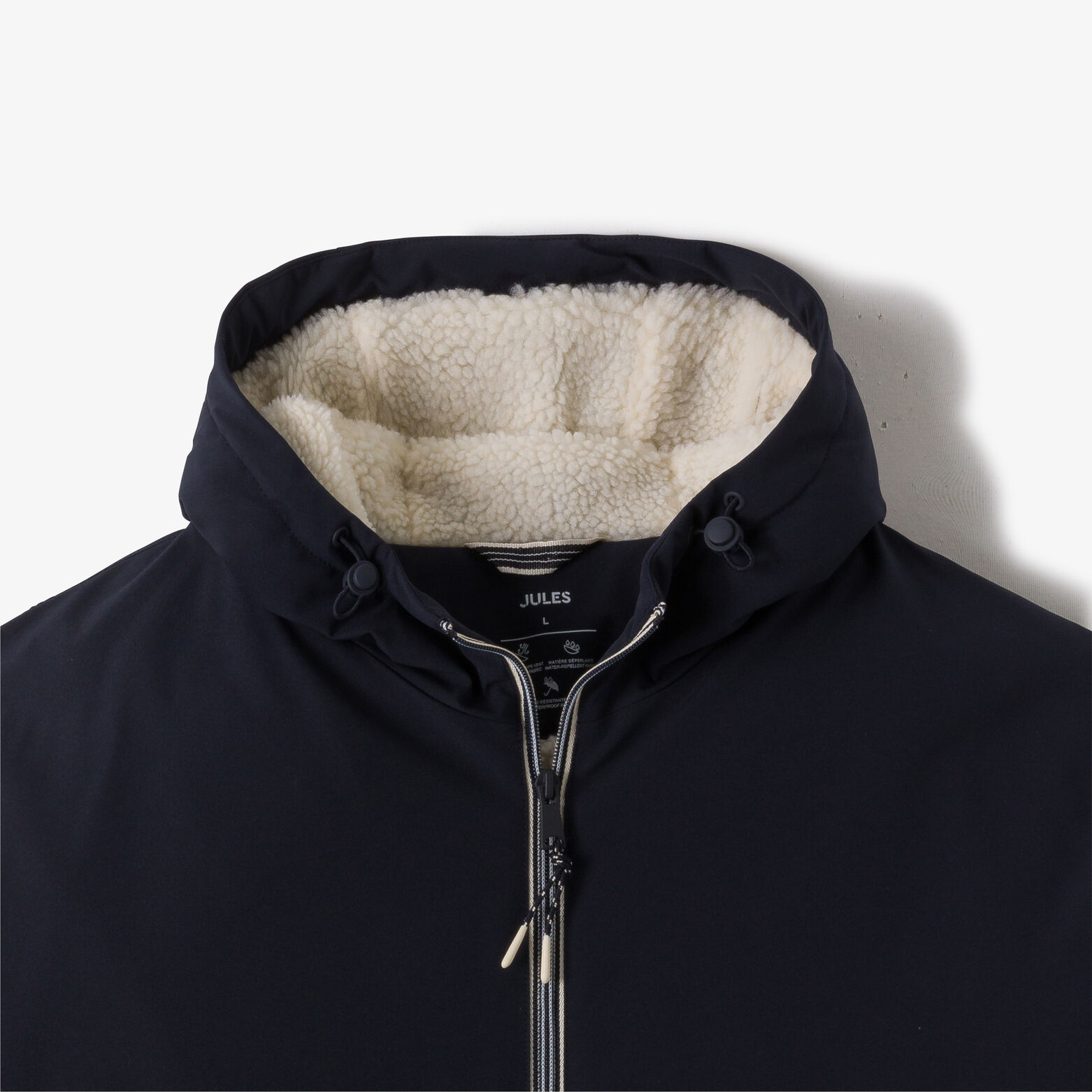 Blouson à capuche doublé en sherpa