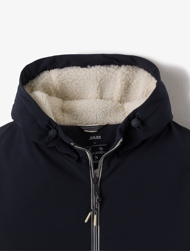 Blouson &agrave; capuche doubl&eacute; en sherpa