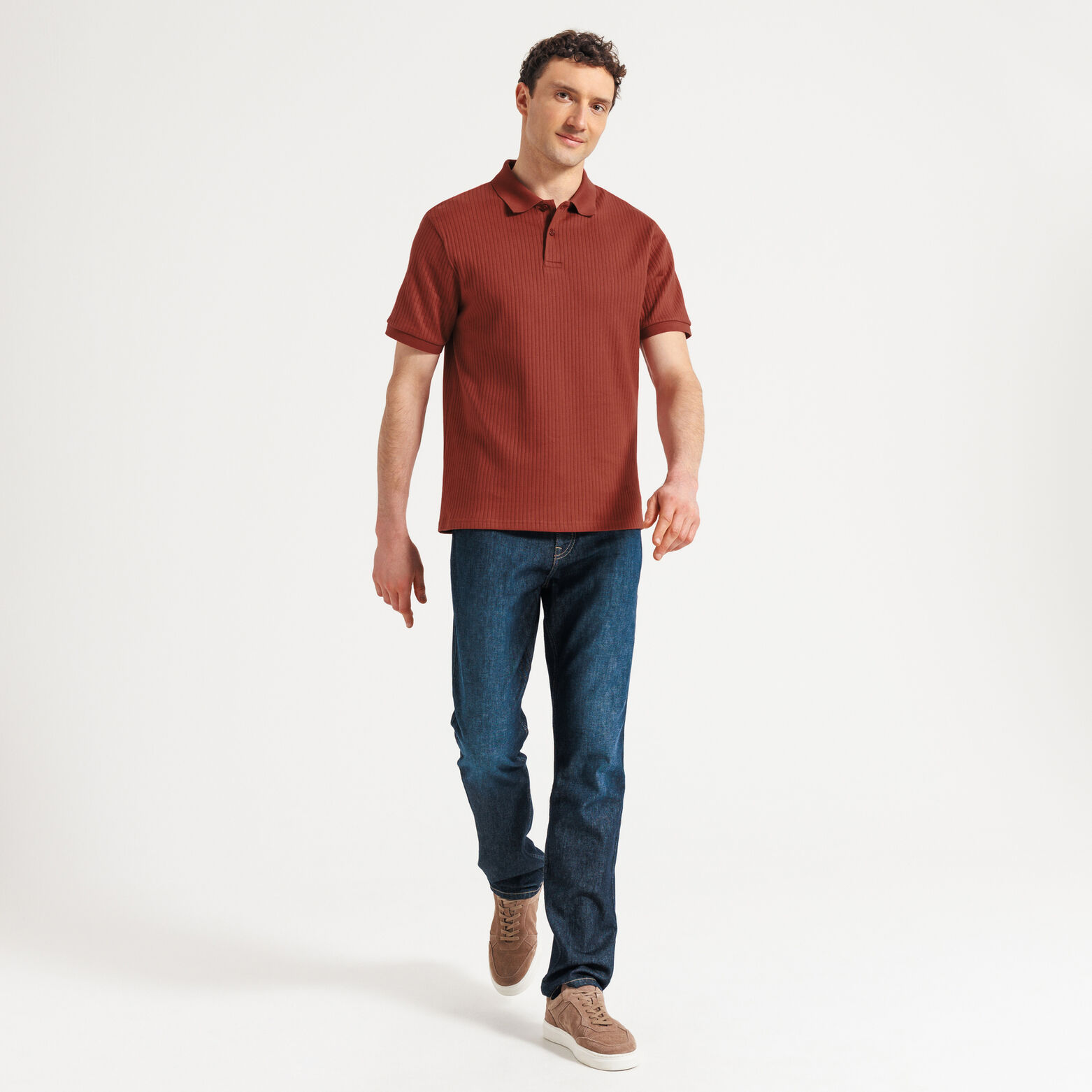 Polo manches courtes textur&eacute;