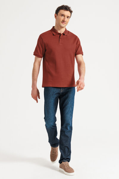 Polo manches courtes textur&eacute;