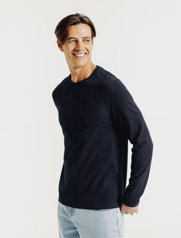 Tee shirt manches longues mati&egrave;re douce