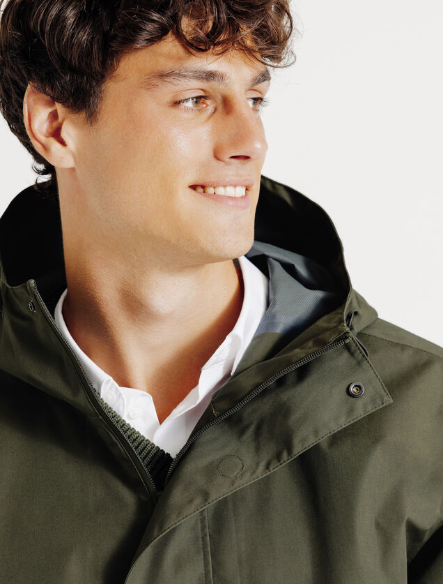Parka longue waterproof &agrave; capuche