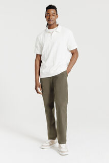 Straight fit broek met elastische taille