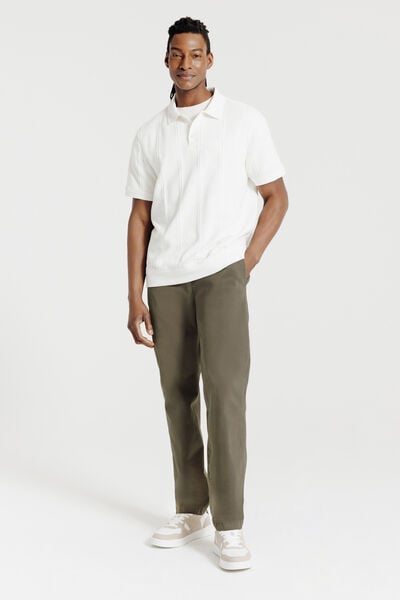 Pantalon straight taille &eacute;lastiqu&eacute;e