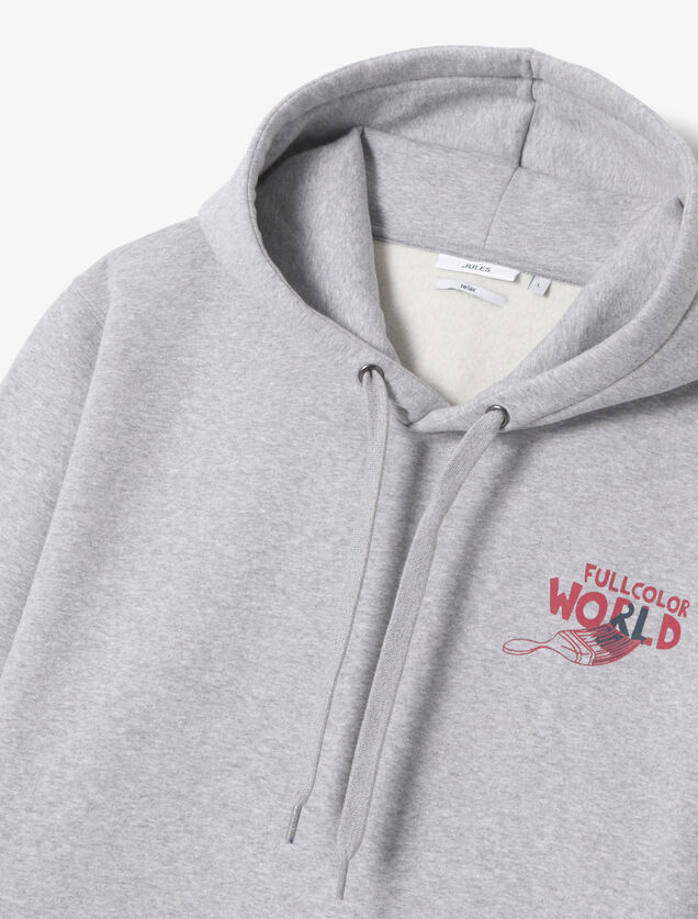 Sweat &agrave; capuche relax avec imprim&eacute; devant et dos