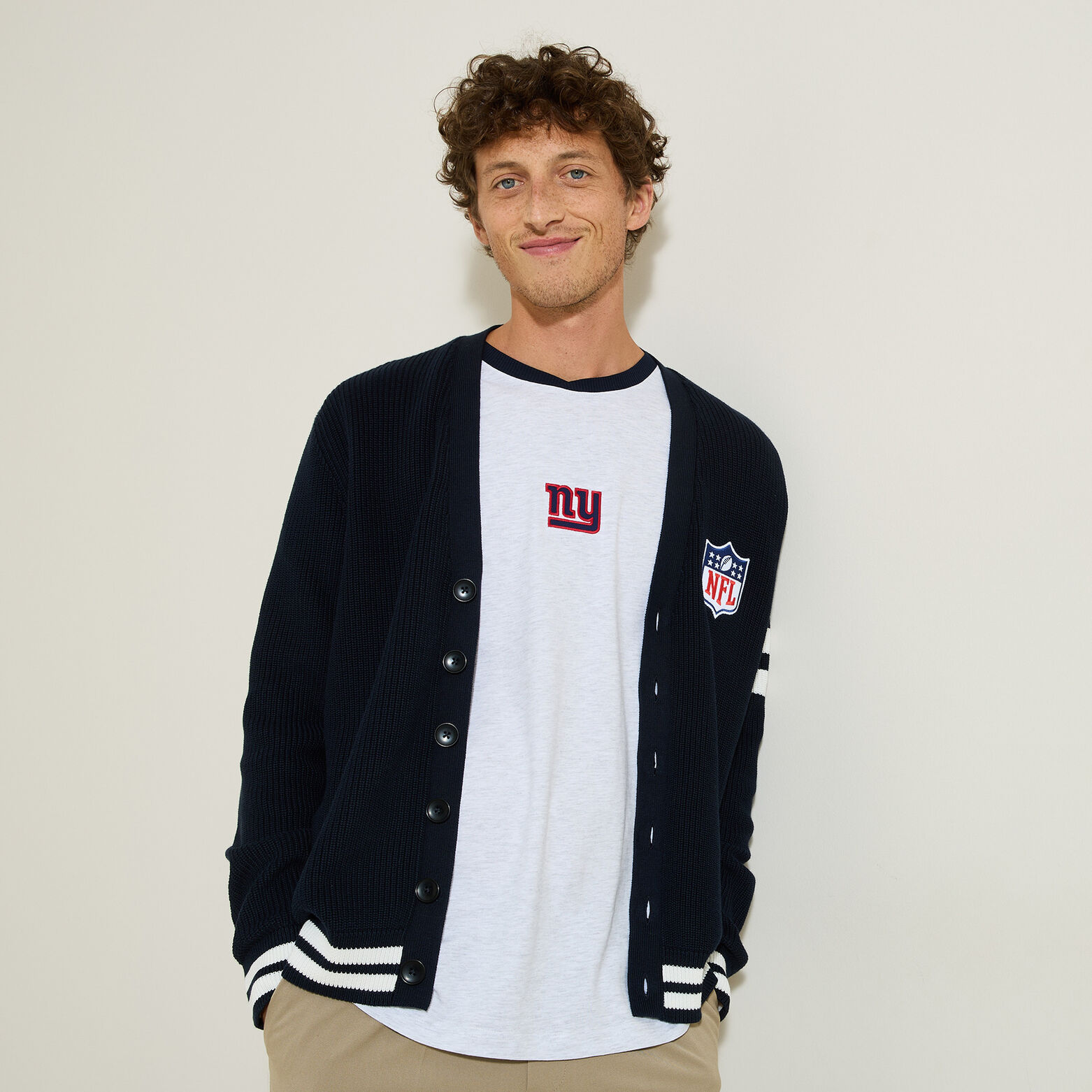 Gilet cardigan boutonné licence NFL