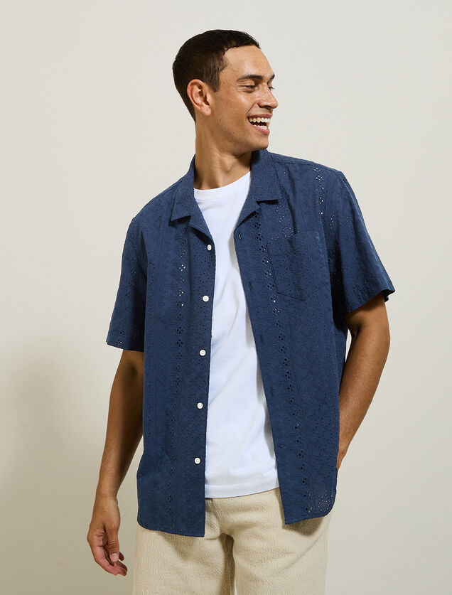 Chemisette en coton broderie anglaise