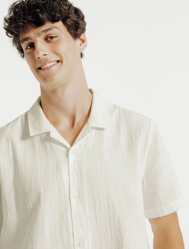 Chemisette en gaze de coton col requin