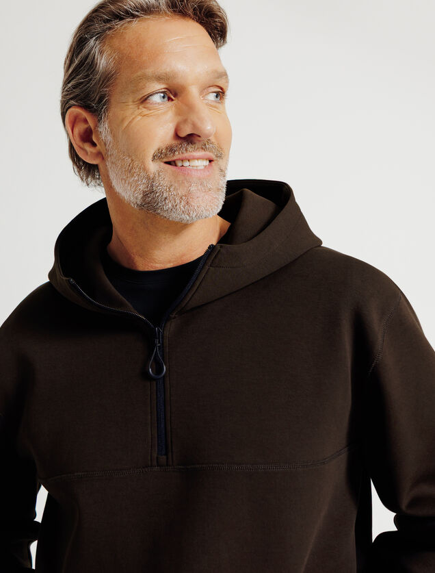 Sweat &agrave; capuche zipp&eacute; cordons