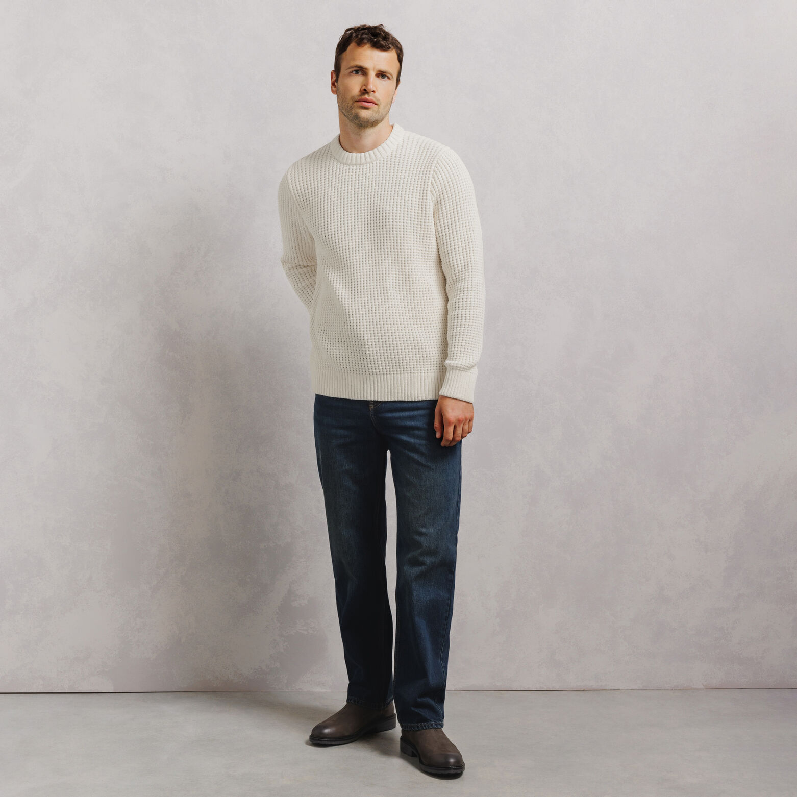 Pull col rond point fantaisie en chenille