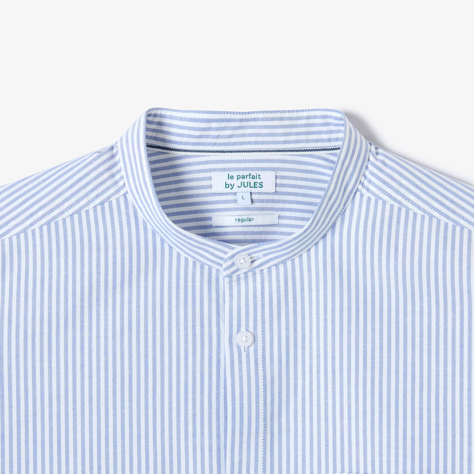 Chemise oxford col mao ray&eacute;e
