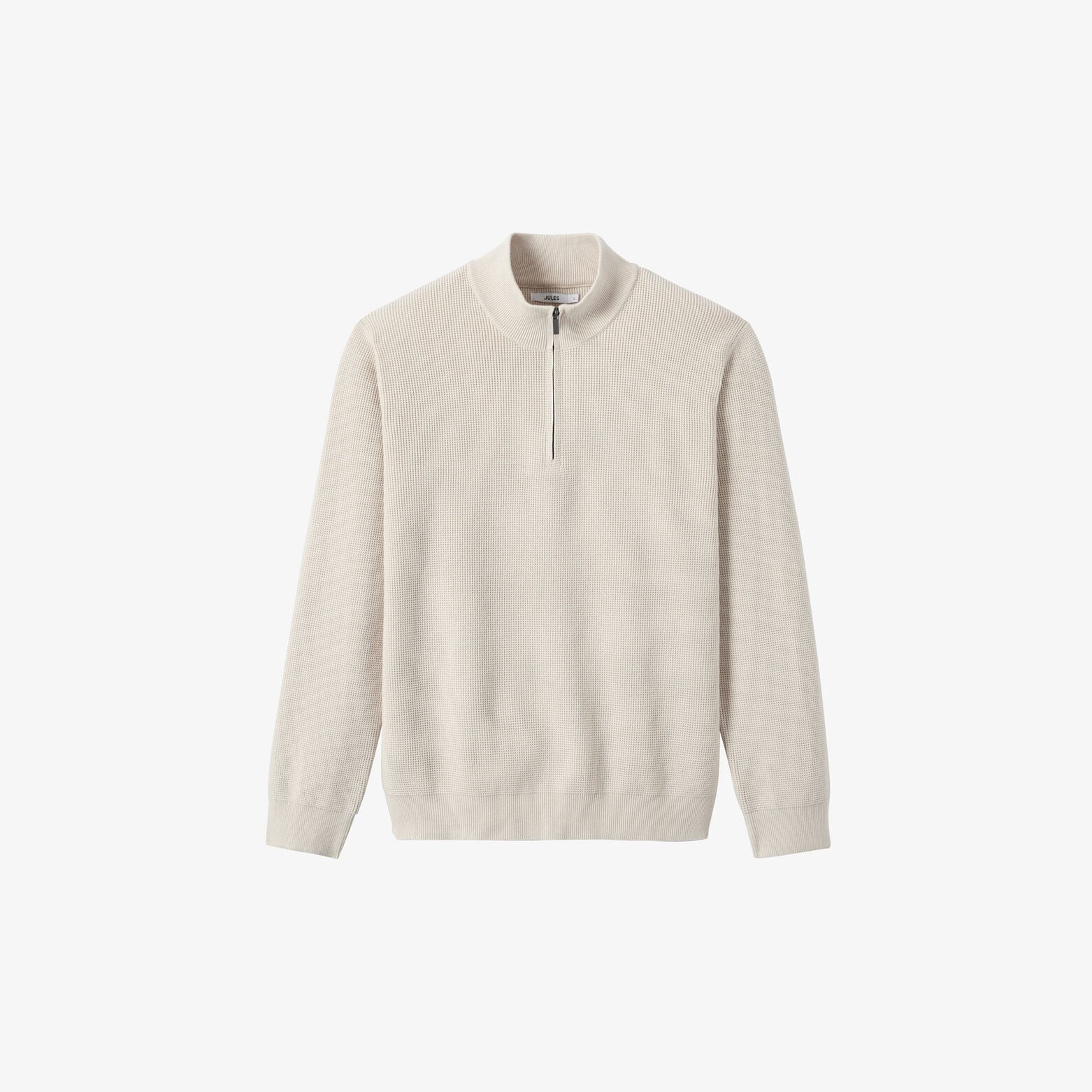 Pull col montant zipp&eacute; gaufr&eacute;