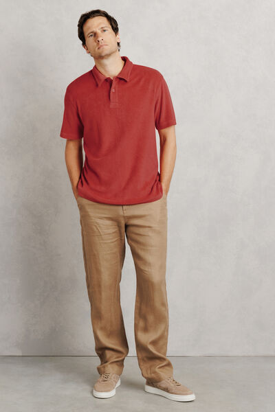 Polo manches courtes uni mati&egrave;re &eacute;ponge