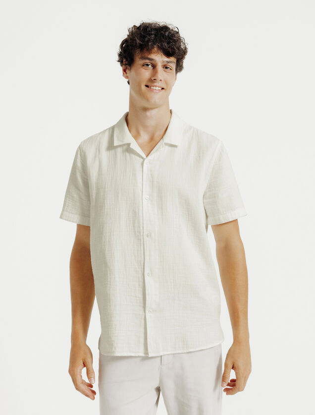 Chemisette en gaze de coton col requin
