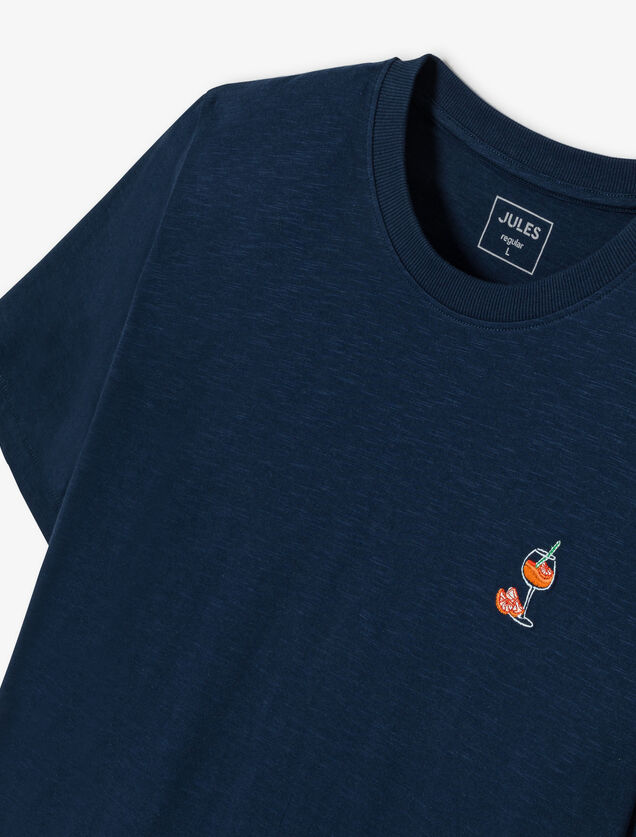 T-shirt in katoen met borduursel