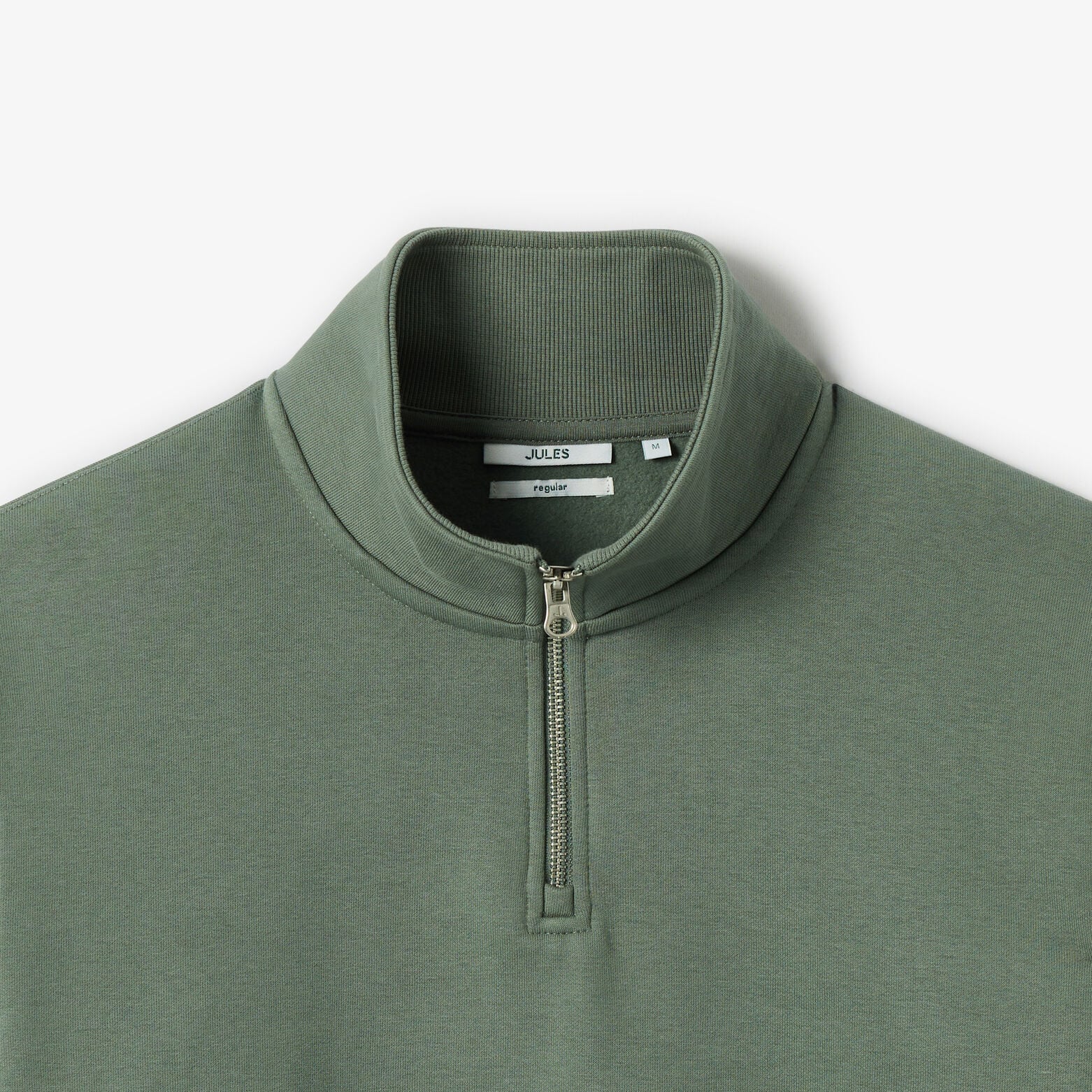 Sweat col montant zipp&eacute; molleton uni