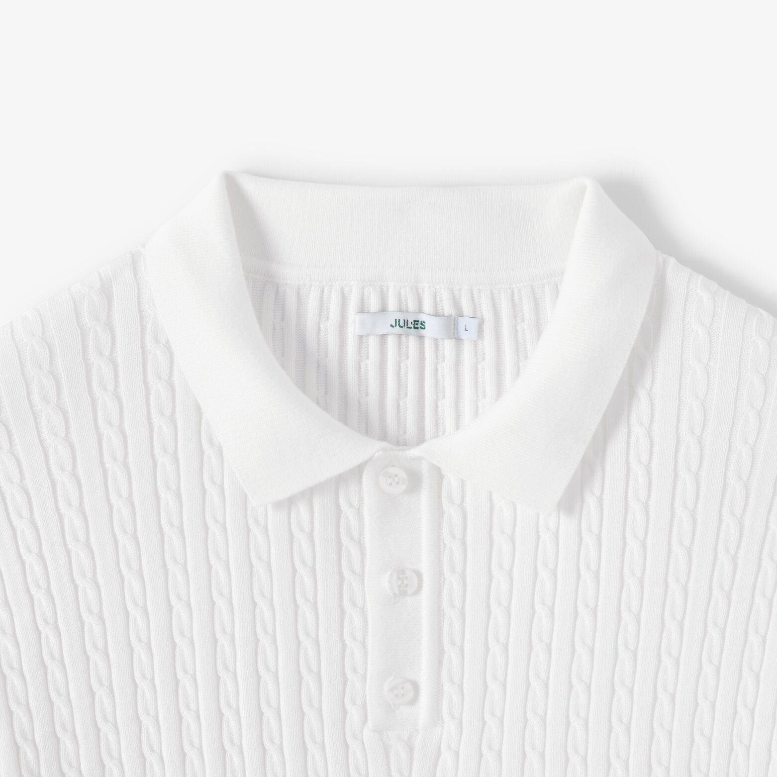 Polo en maille manches courtes torsad&eacute;